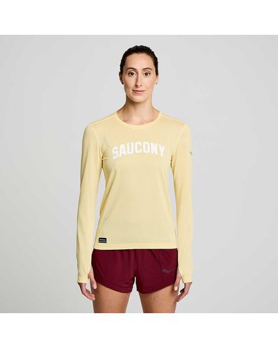 Saucony Stopwatch Graphic Long Sleeve - Yellow