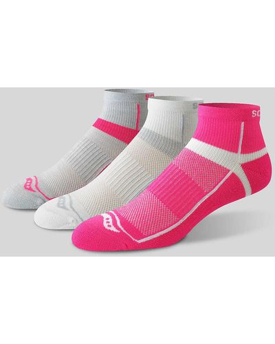 Saucony Inferno Quarter 3-pack Socks - Pink