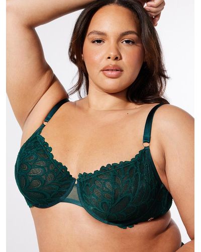 Savage X Savage Not Sorry Unlined Lace Balconette Bra - Green