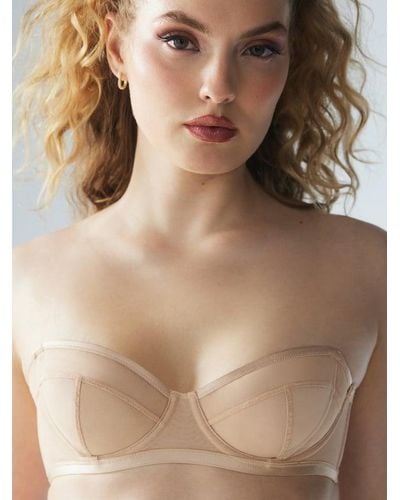 Savage X Mesh Strapless Bra in Grey