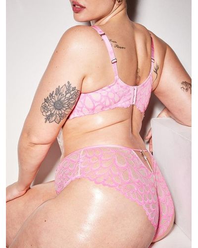 Savage X Savage Not Sorry Lace Cheeky Panty - Pink