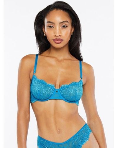 Savage X Savage Not Sorry Unlined Lace Balconette Bra in Purple