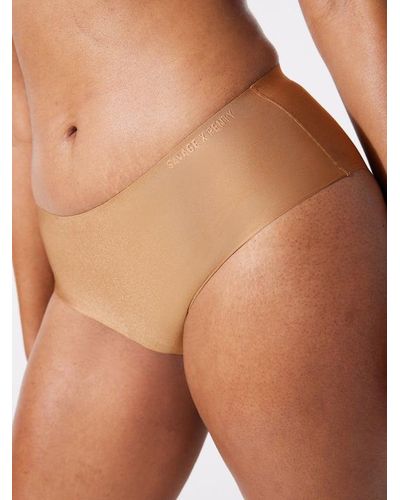 Savage X New Microfibre No-show Hipster Knickers - Natural