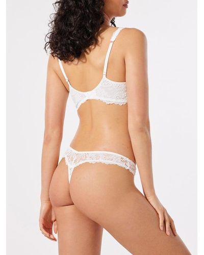 Savage X Romantic Corded Lace Thong Panty - White