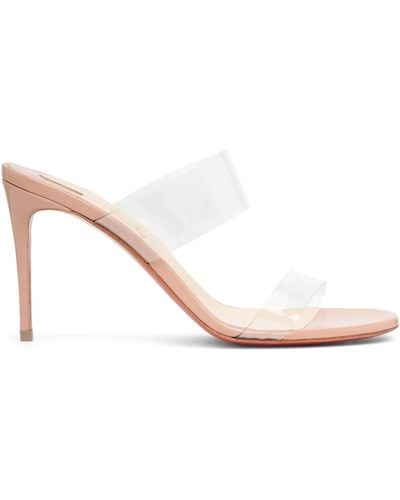 Christian Louboutin Just Nothing 85 Pvc Nude Sandals - White