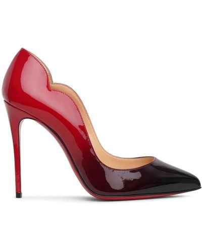Christian Louboutin Hot Chick 100 Patent Degrade Pumps - Red