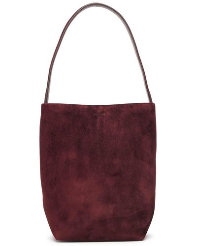 The Row Small N/s Park Suede Tote Bag - Purple