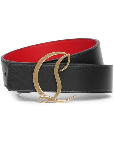 Christian Louboutin Cl Logo Belt Black - Red