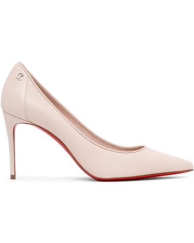 Christian Louboutin Sporty Kate 85 Beige Leather Court Shoes - Pink