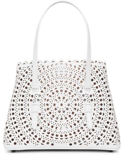 Alaïa, Mina 20 white leather tote bag