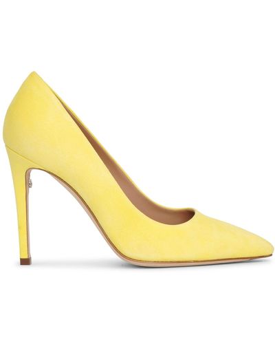 Ferragamo Canary Yellow 105 Suede Court Shoes