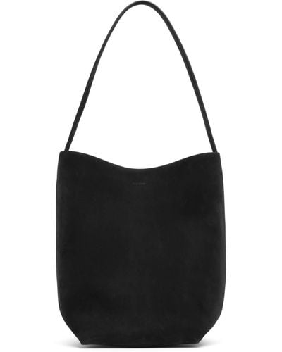 The Row Medium N/s Black Nubuck Tote Bag