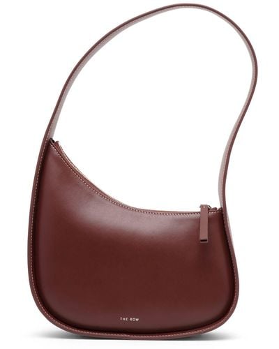 The Row Half Moon Red Leather Shoulder Bag - Purple