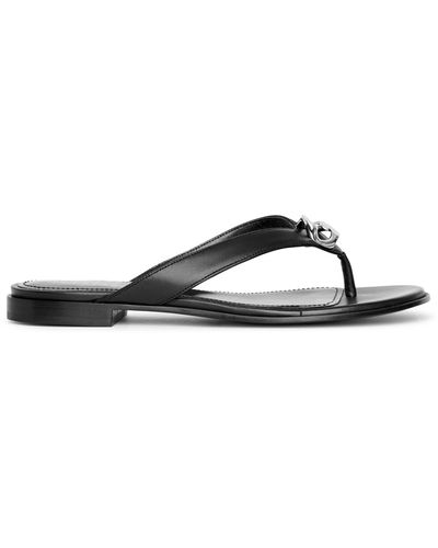 Givenchy G Chain Buckle Leather Sandals - Black