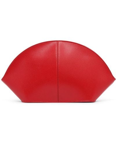 The Row Mel Red Leather Clutch