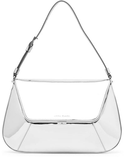 AMINA MUADDI Ami Silver Mirror Shoulder Bag - White