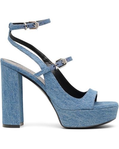 Givenchy Voyou Denim Sandals - Blue