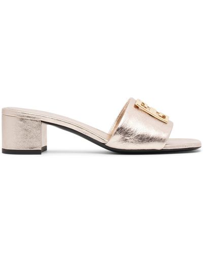 Givenchy 4g 45 Gold Leather Mules - Natural