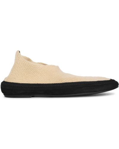 The Row Fairy Beige Cashmere Flat Shoes - Natural