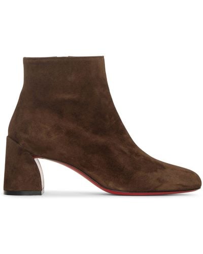 Christian Louboutin Turela 55 Brown Suede Ankle Boots