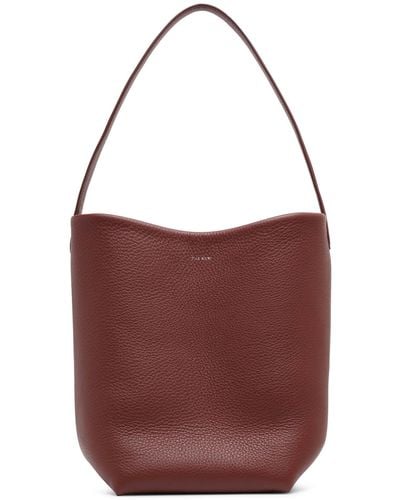 The Row Medium N/s Dark Brown Tote Bag - Red