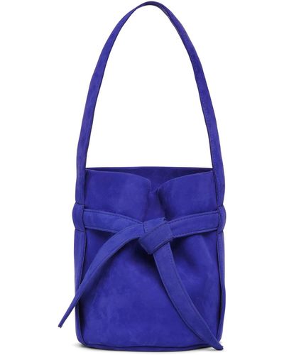 The Row Mini Leo Blue Nubuck Bag - Purple