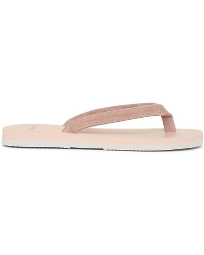 THE RESORT CO Dusty Pink Sude Sandals