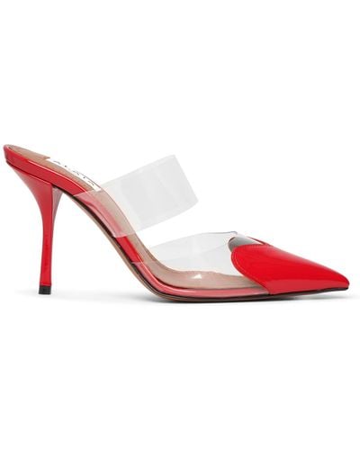 Alaïa Coeur 90 Red Patent Mule Court Shoes