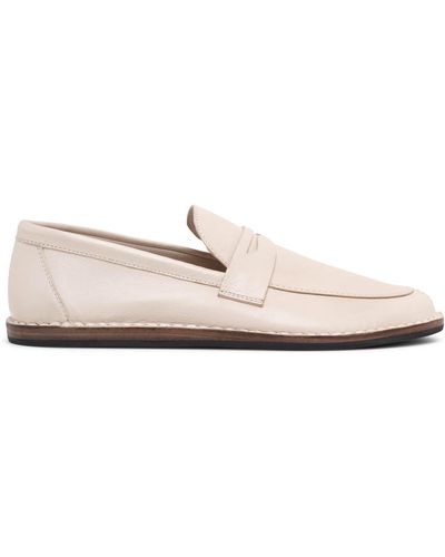 The Row Cary Taupe Leather Loafers - Pink