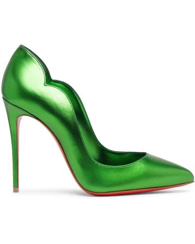 Christian Louboutin Hot Chick 100 Spinach Laminato Court Shoes - Green