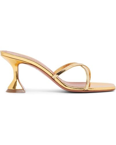AMINA MUADDI Henson 70 Gold Mirror Sandals - Metallic