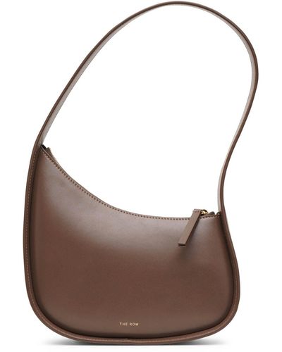 The Row Half Moon Brown Leather Shoulder Bag