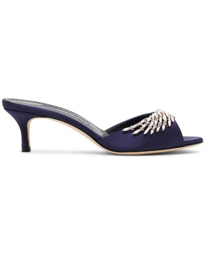 navy blue mule shoes