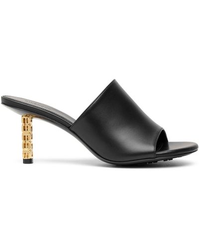 Givenchy G Cube 70 Black Leather Mules