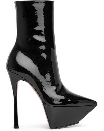 AMINA MUADDI Yigit Patent Leather Ankle Boots - Black