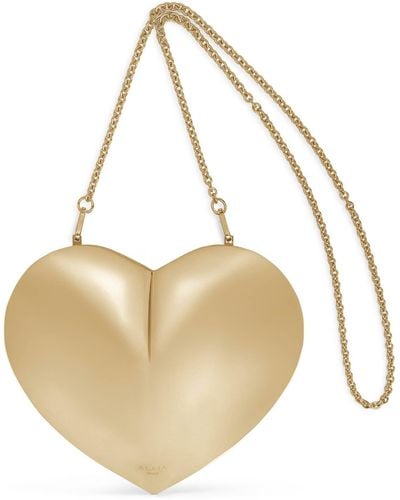 Alaïa Le Coeur Gold Metal Crossbody Bag - Natural