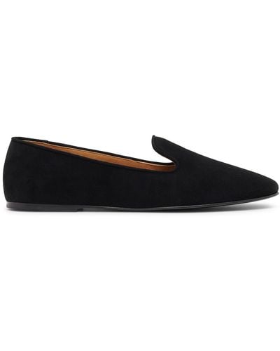 The Row Tippi Black Suede Loafers