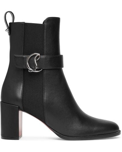 Christian Louboutin Cl Chelsea Booty Leather Boots 70 - Black