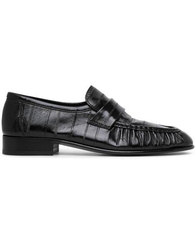 The Row Soft Black Eel Loafers