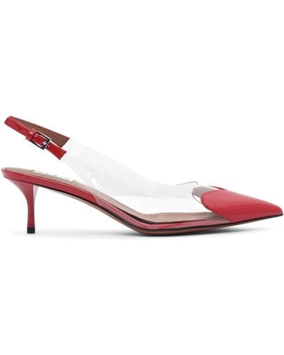 Alaïa Coeur 55 Red Patent Slingback Court Shoes - Pink