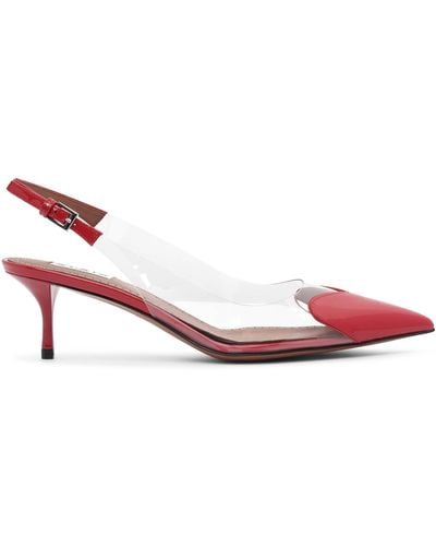 Alaïa Coeur 55 Red Patent Slingback Pumps - Pink