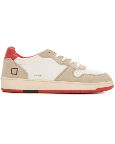Date Sneakers in pelle con lacci COURT LEATHER - Rosa
