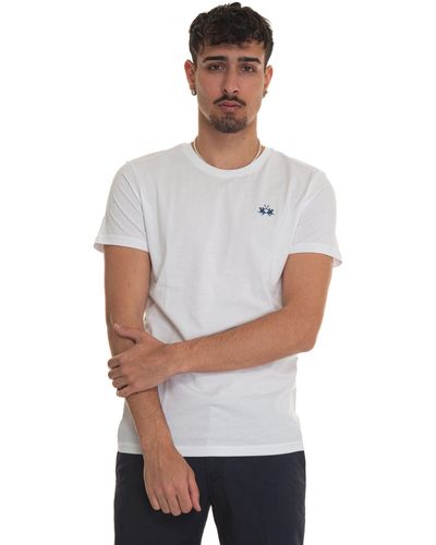 La Martina T-shirt girocollo mezza manica Serge - Bianco