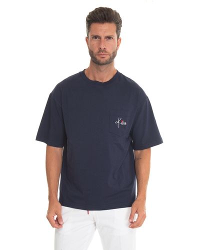 Kiton T-shirt girocollo mezza manica - Blu