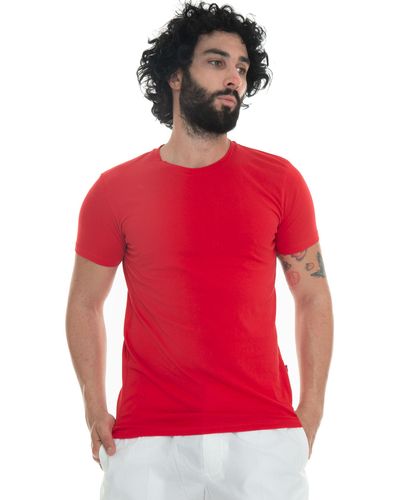 Gallo T-shirt girocollo mezza manica - Rosso