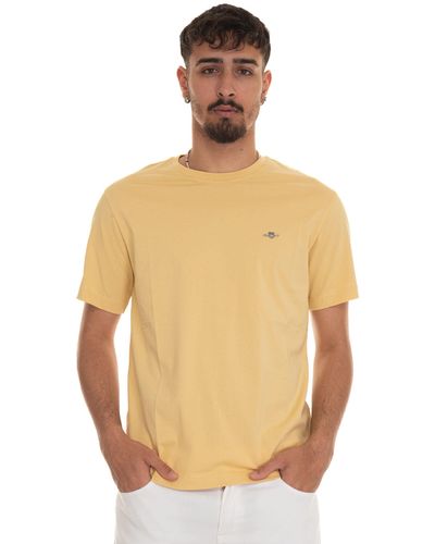 GANT T-shirt girocollo mezza manica - Giallo