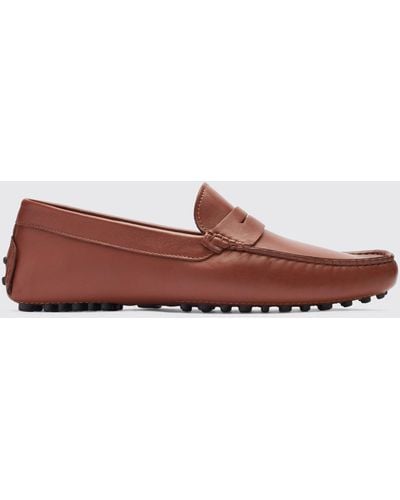 SCAROSSO Michael Cognac Driving Shoes - Red