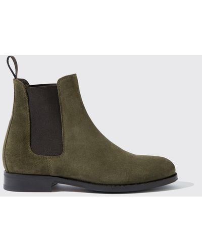 SCAROSSO Chelsea Boots Elena Foresta Suede Leather - Green