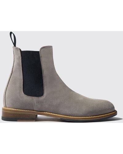 SCAROSSO Chelsea Boots Bruna Taupe Suede Leather - Brown