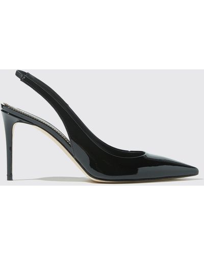 SCAROSSO Talons Hauts Sutton Black Patent Cuir Verni - Noir